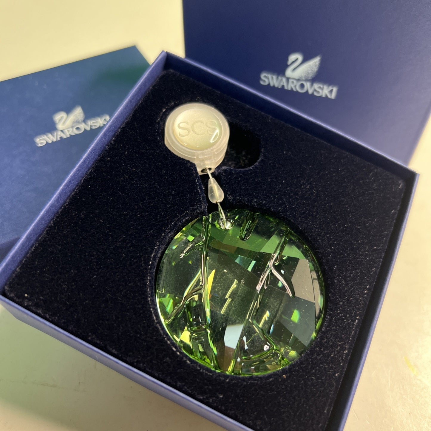Swarovski Crystal Window Gem Ornament SCS Green Bamboo 905542 2008 New Member
