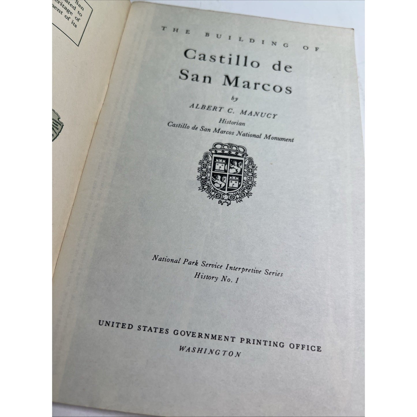 CASTILLO DE SAN MARCOS Illustrated Photo Pamphlet 1959 by Albert C. Manucy