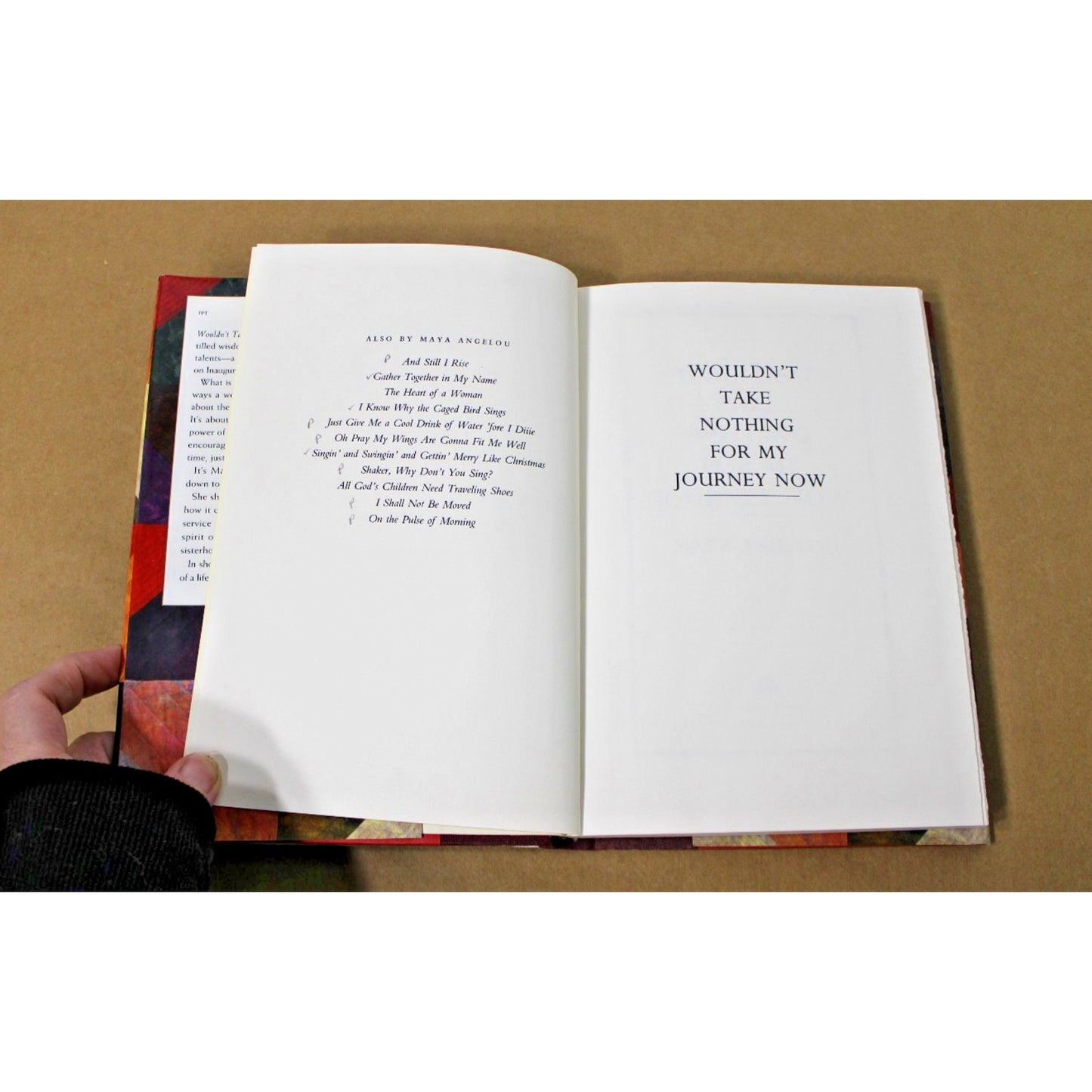 Wouldn't Take Nothing for My Journey Now, Maya Angelou 1993 First Edition HC/DJ