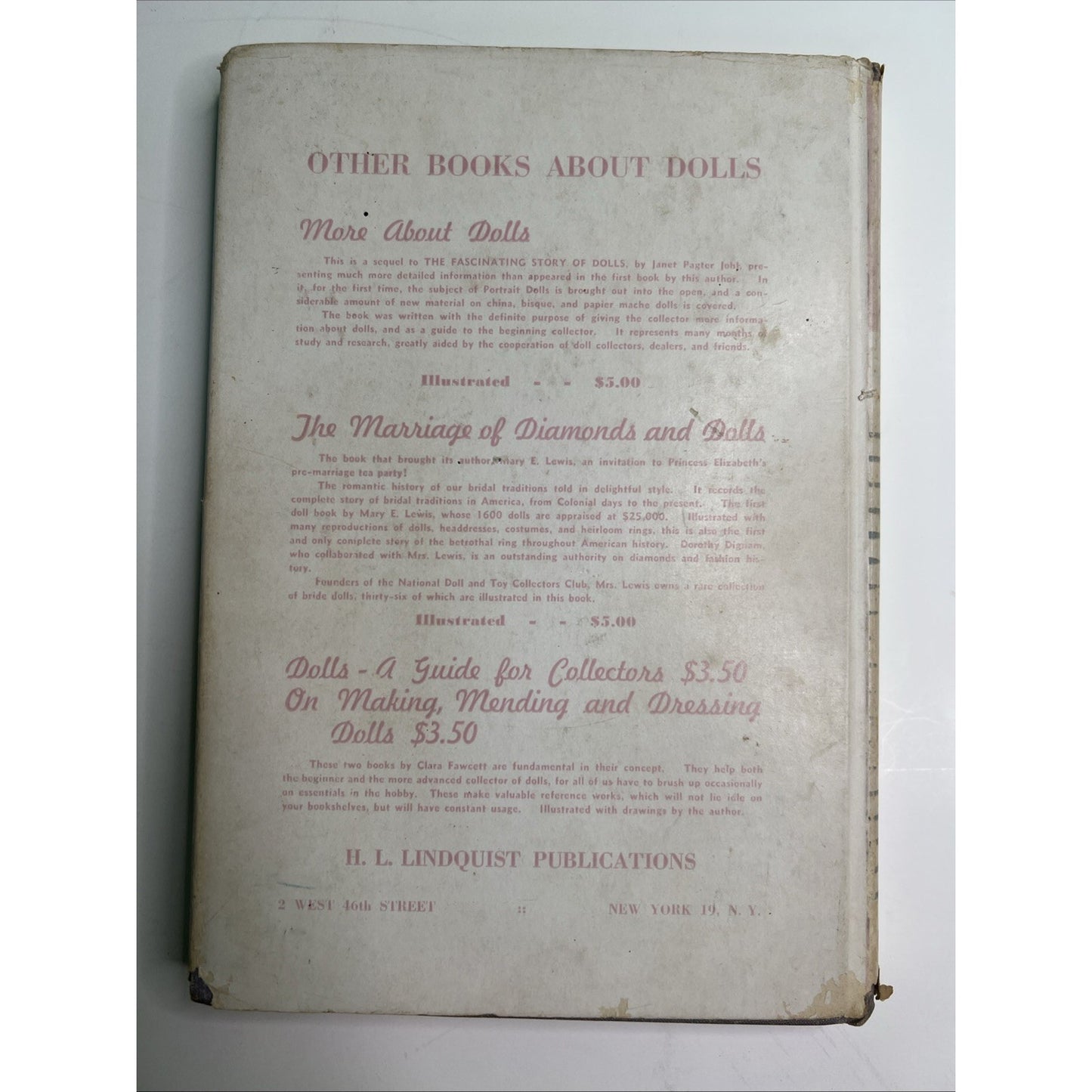 Still More About Dolls Janet Pagter Johl 1950 1st Edition Hardcover Illustrated
