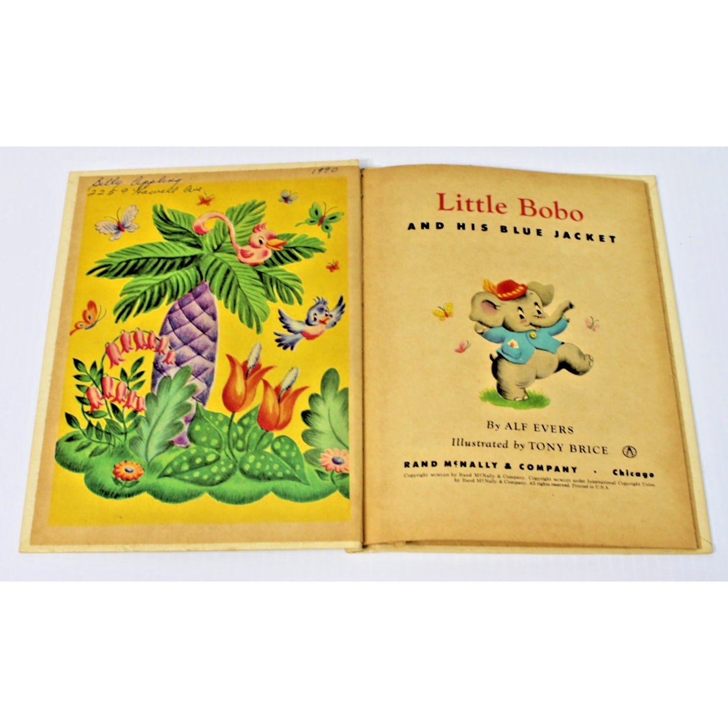 Rare Vintage 1953 "Little Bobo and His Blue Jacket" Alf Evers- Junior Elf Book