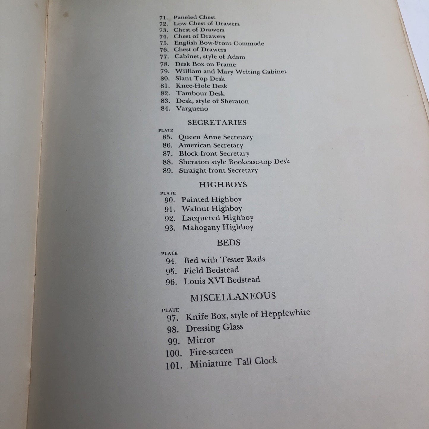 MASTERPIECES OF FURNITURE , IN PHOTOGRAPHS AND MEASURED DRAWINGS Dover 1953