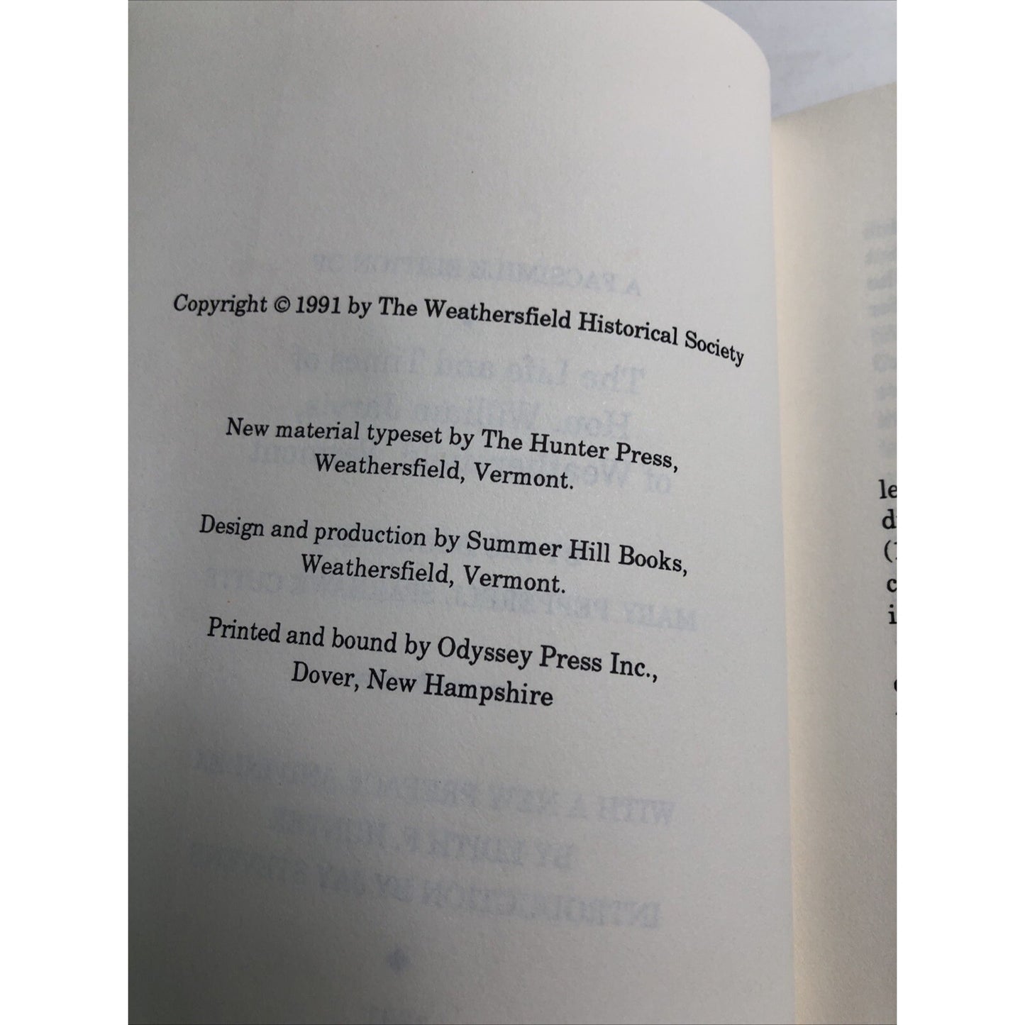 The Life and Times of Hon. William Jarvis of Weathersfield, Vermont 1991 CUTTS