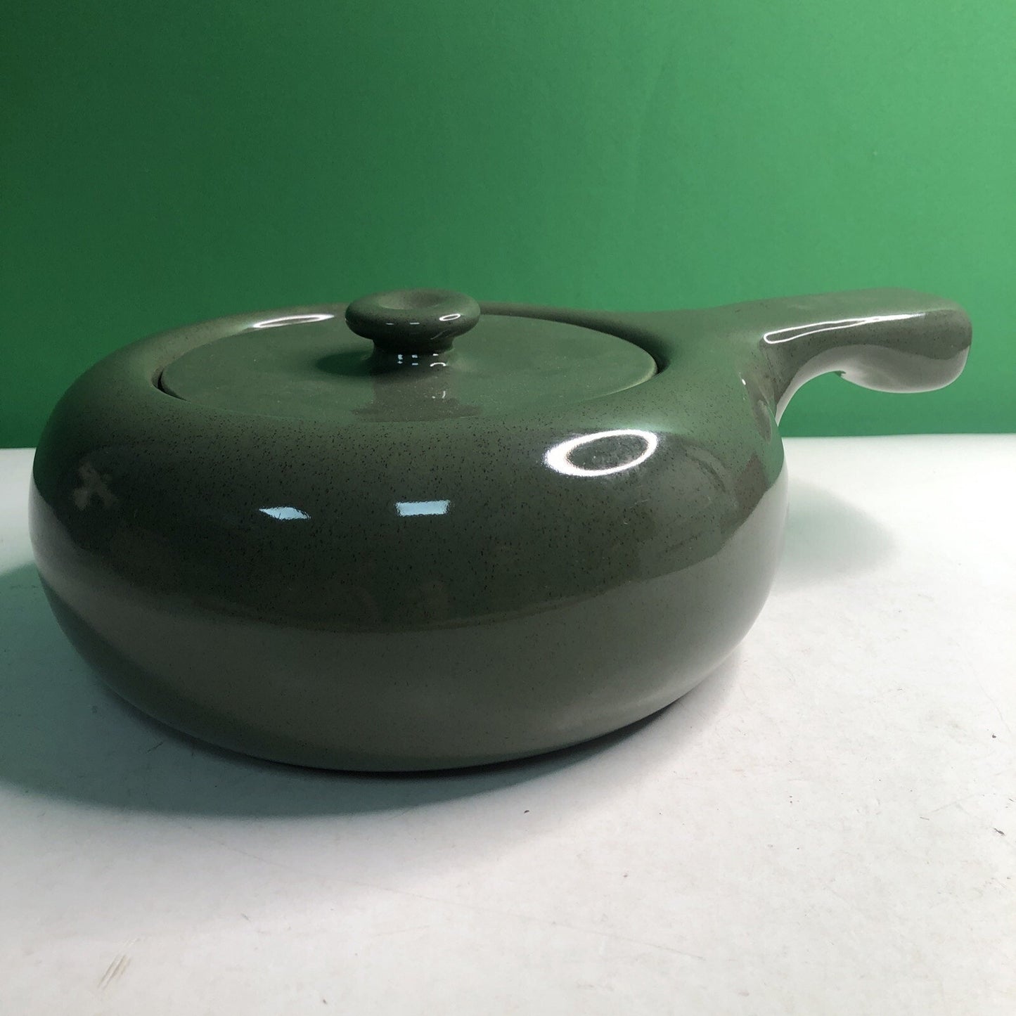 Russel Wright Bean Pot MCM Retro Green Steubenville Casserole Kitchen Decor 2 Qt