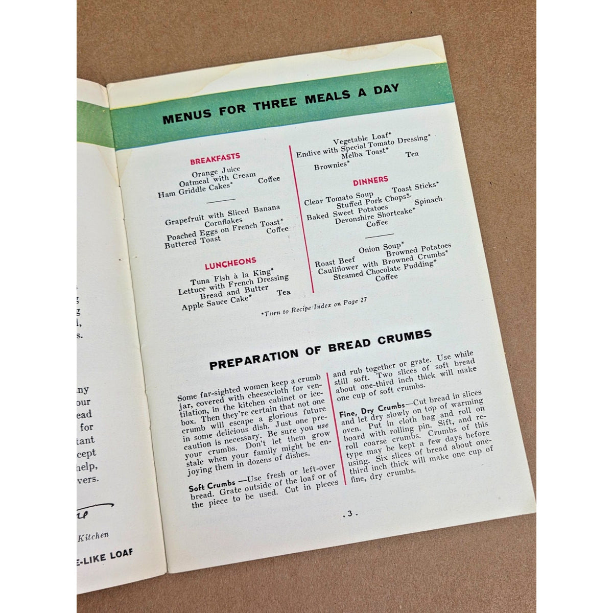 1931 Bond Bread 88 Mealtime Surprises Vintage Recipe Booklet Cookbook