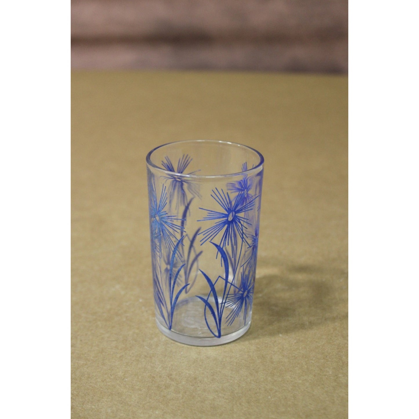 Vintage MCM Swanky Swig Hazel Atlas Blue Juice Glass, Mid Century, 3.5" H
