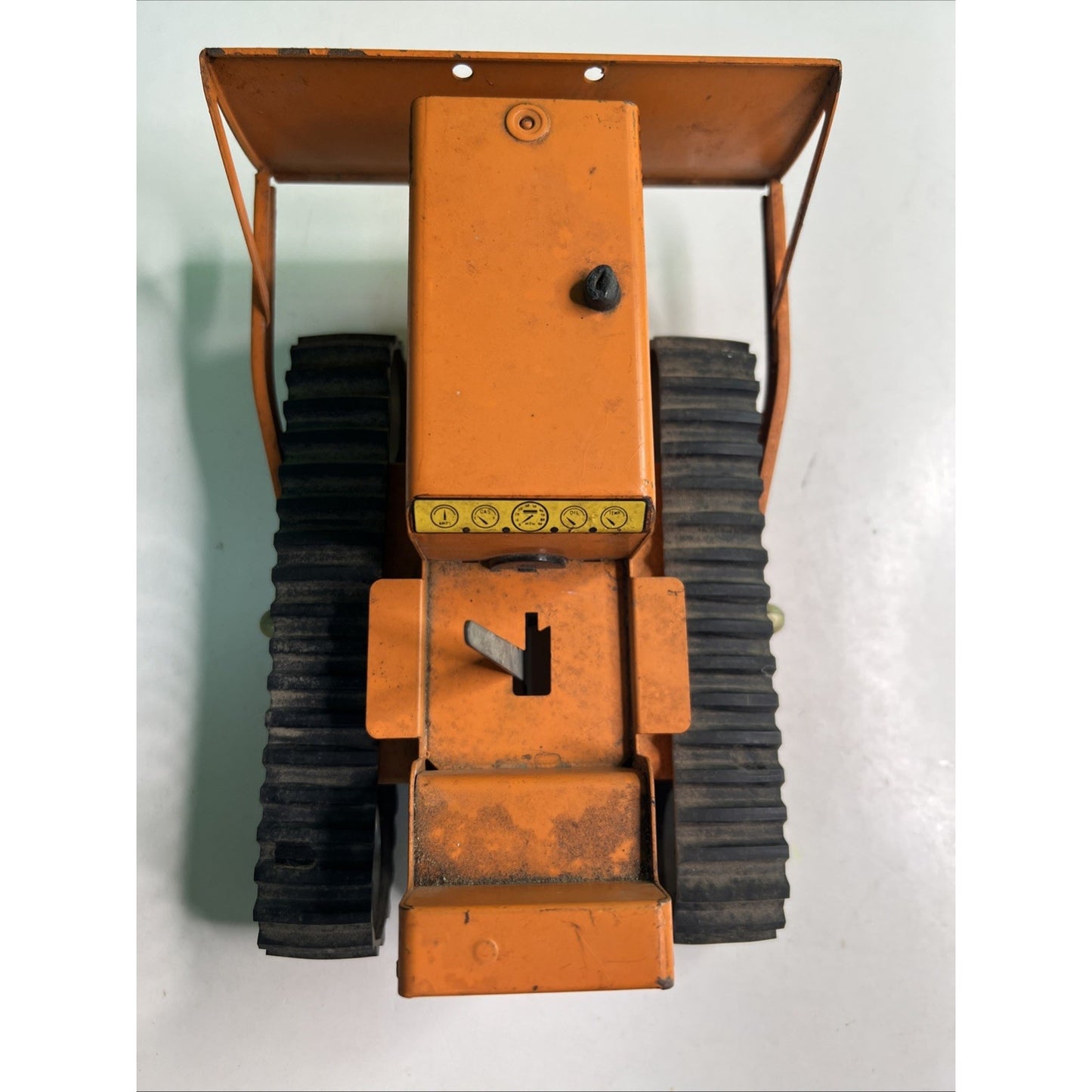 Vintage Orange 1960's Mighty Tonka Toys Bulldozer Pressed Steel Original No. 100