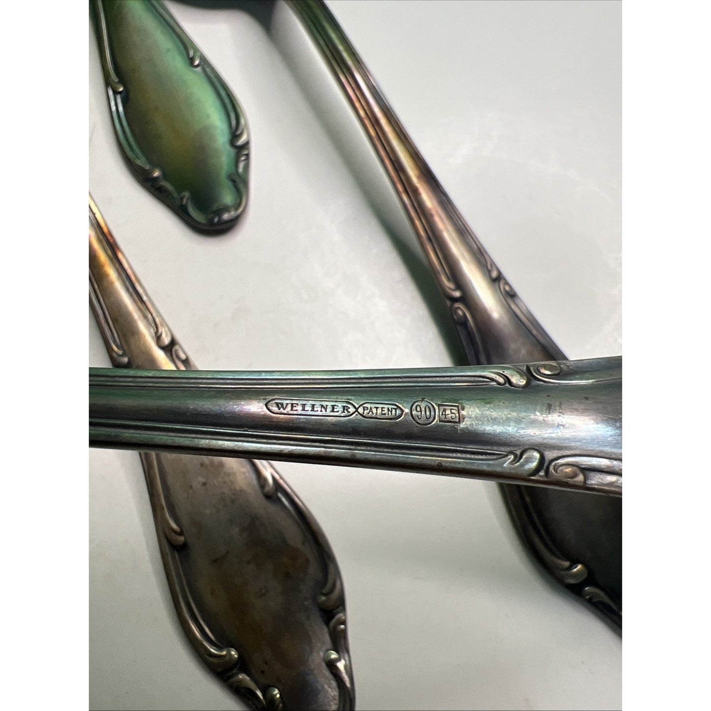 Antique Wellner Germany Silver Plated Serving Spoon Set 11 Total Boxed