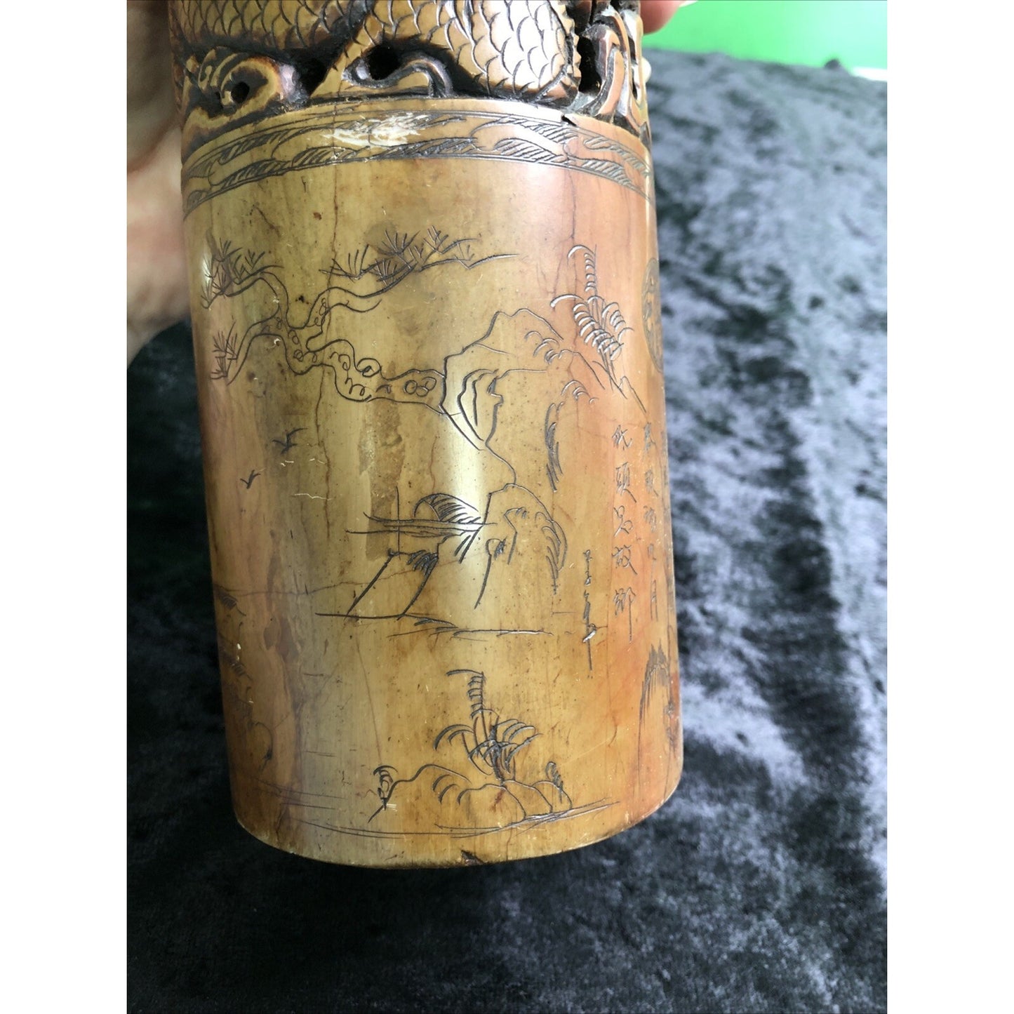 Chinese Hand Engraved Stone Paper Weight