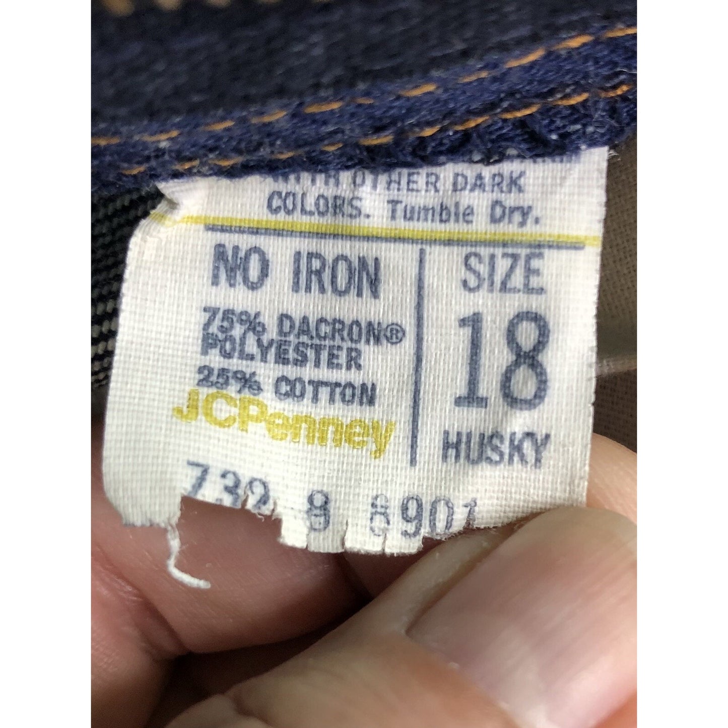 Vintage JC Penney Denim Jeans Size 18 Husky Boot Cut 32x36 Pants 26 Inch Inseam