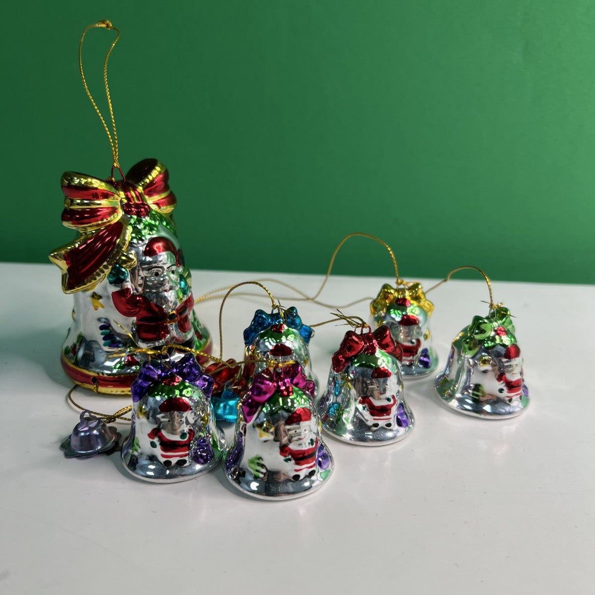 Vintage Avon Christmas Porcelain Shimmering Bell Santa Wind Chime 1998