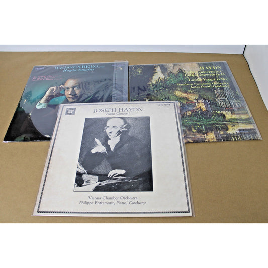 3 Album Lot, Classical LPs Haydn Cello Concerto, Sonatas, Piano Concerti