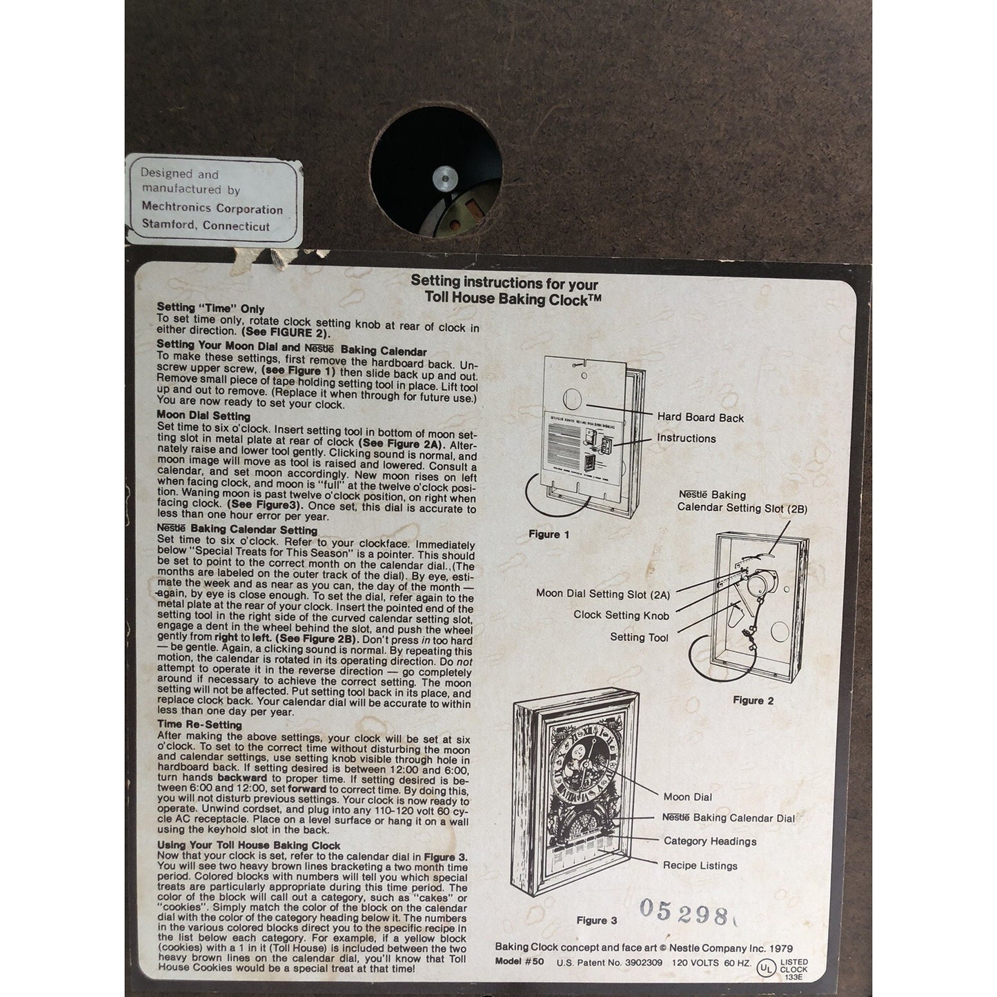1979 Nestle 50th Anniversary A Time for Baking CLOCK Toll House Cookies WORKS!