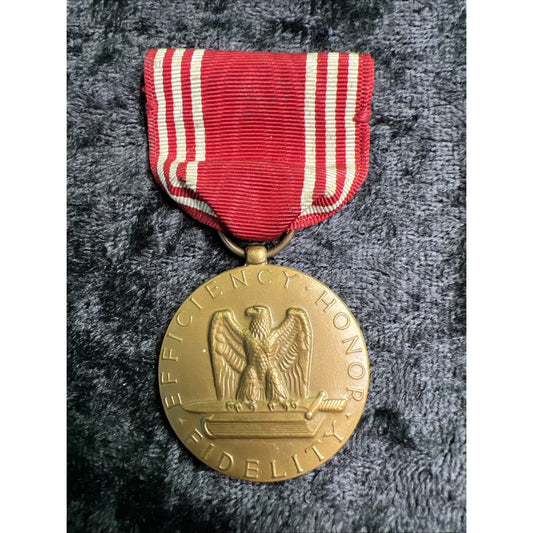 WW2 US ARMY GOOD CONDUCT MEDAL on RIBBON with PIN Efficiency Honor Fidelity