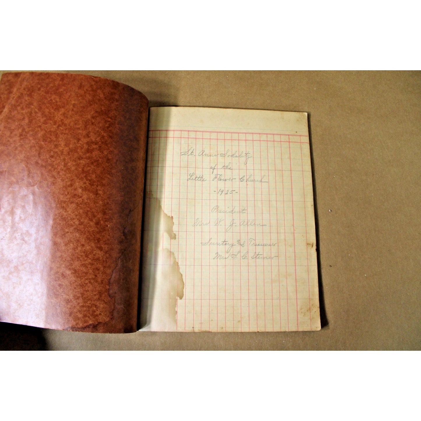 Mobile, Alabama Little Flower Catholic Church Roll Book from 1935-1940