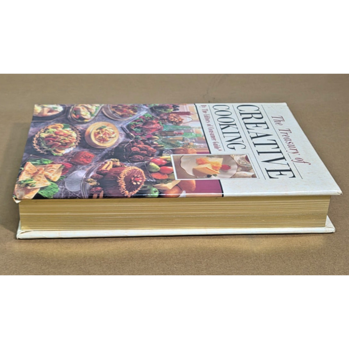 Vintage 1992 Treasury of Creative Cooking Cookbook - Gold Gilded Edges HC VG+