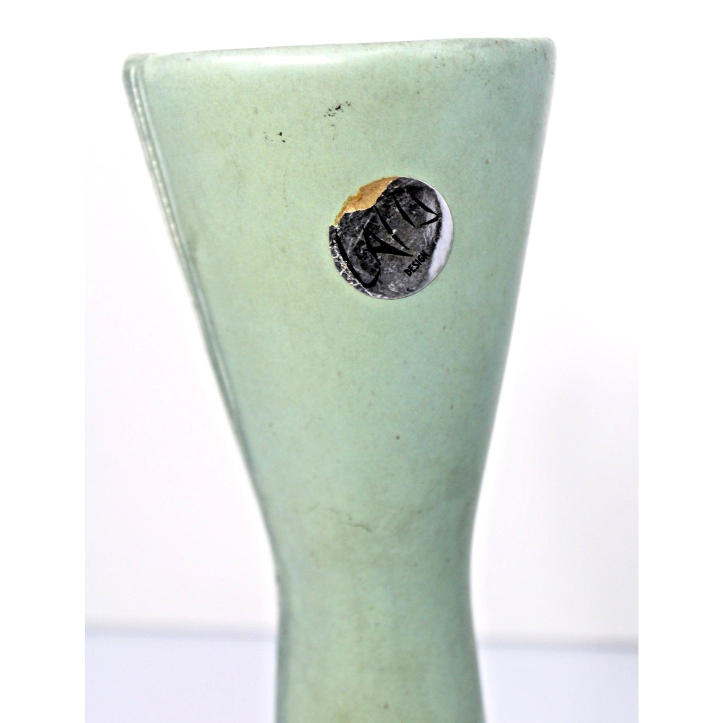 16.5" Tall Matte Aqua Vase, 1960s Pop Art Ceramics, MCM Decor, Turquoise, Teal