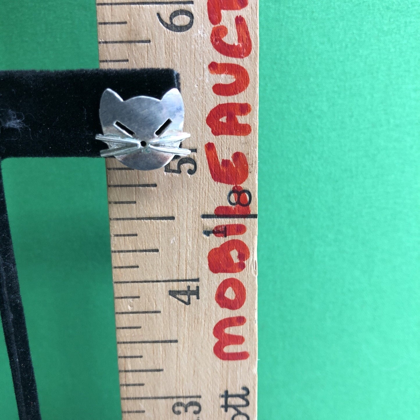 Vtg Mexican Silver .925 CAT EARRINGS Pierced Post Kitty Kitten Feline
