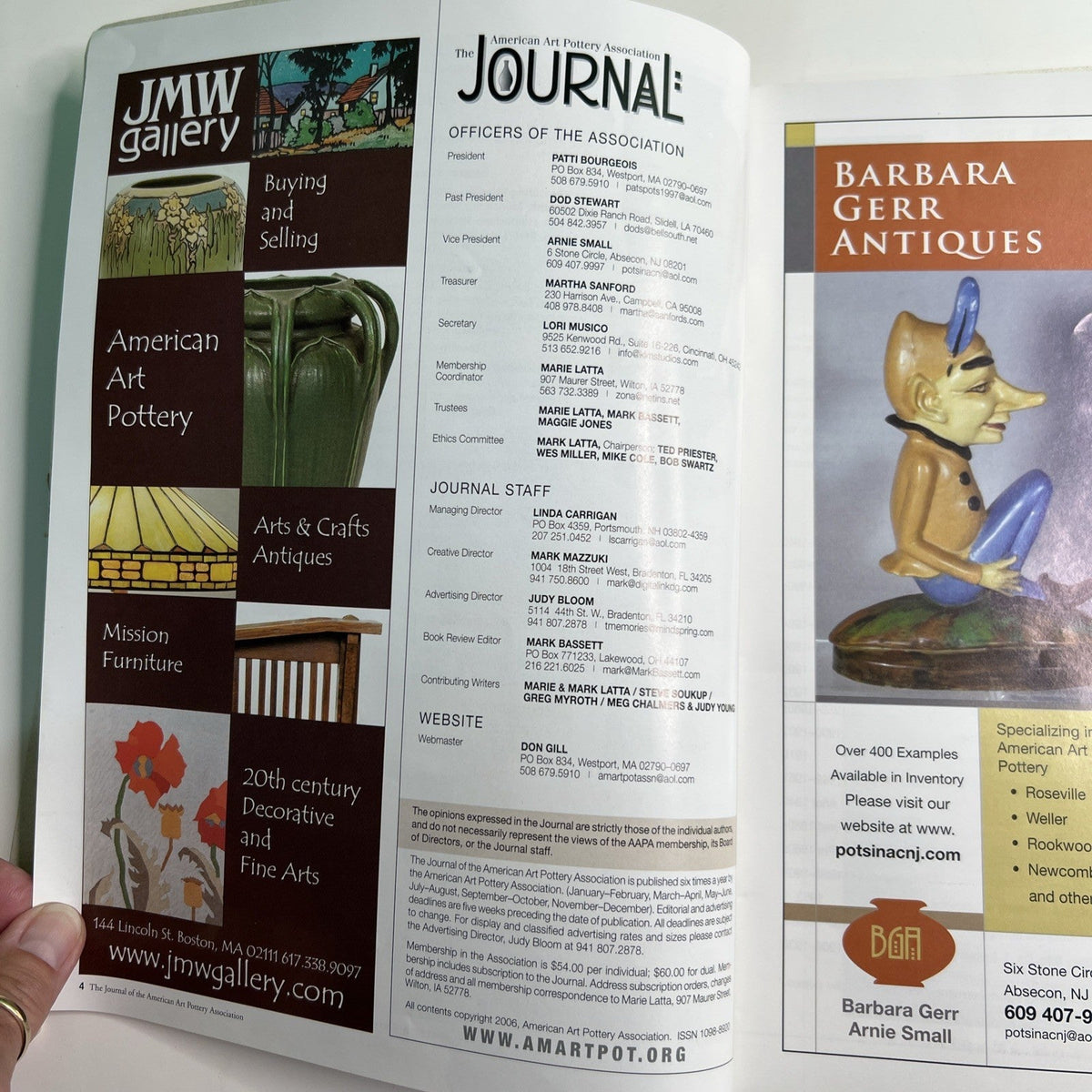 Journal of the American Art Pottery Association Nov/Dec 2006 Vol 22 #6 Illustrat