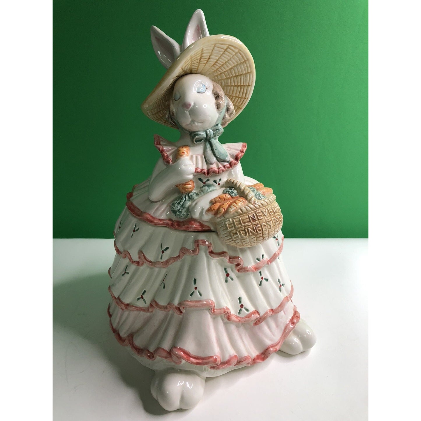1989 FITZ & FLOYD Scarlet O'Hare COOKIE JAR Rabbit Belle Gone With The Wind