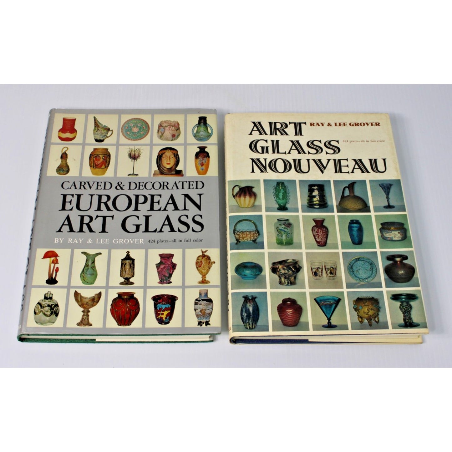 2 Signed Ray & Lee Grover 1st Editions: Art Glass Nouveau & European Art Glass