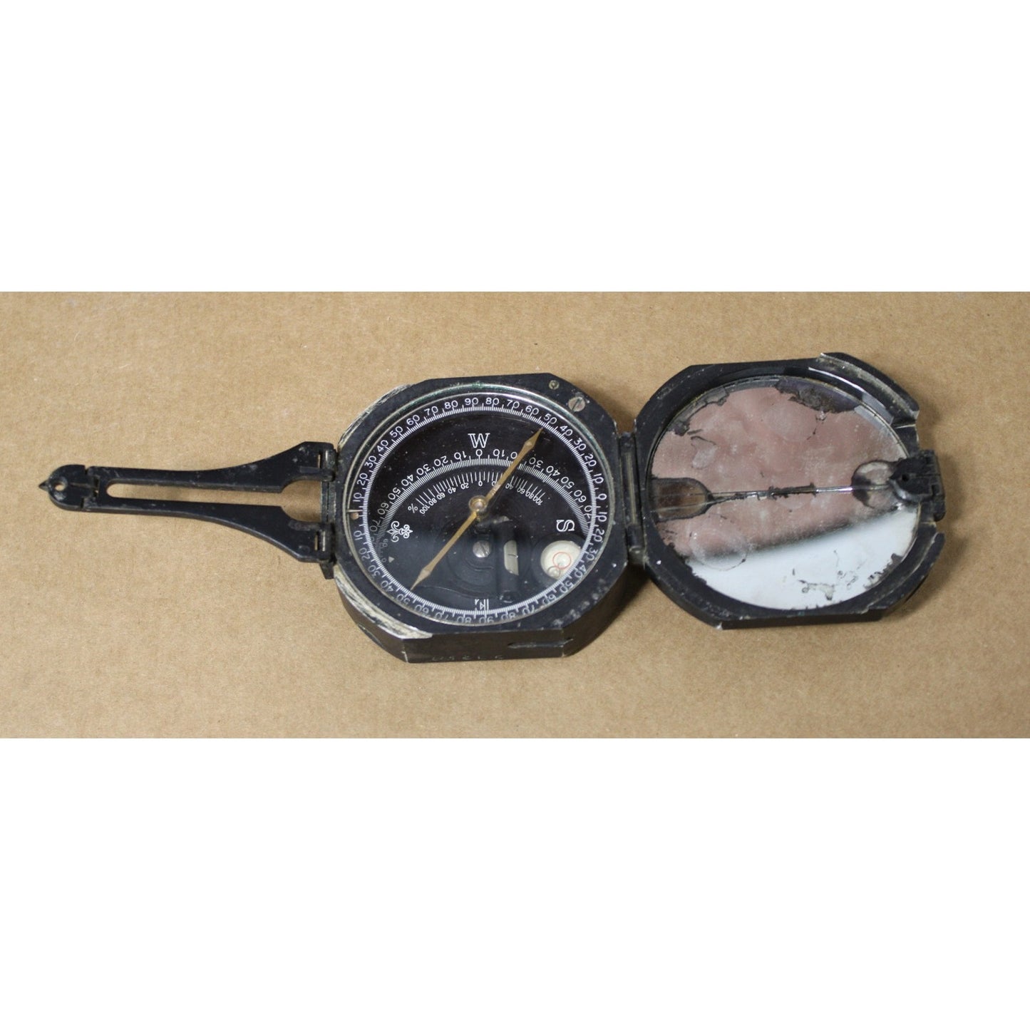US Civil Engineer Corps Handheld Compass & Leather Case, Keuffel & Esser Co.