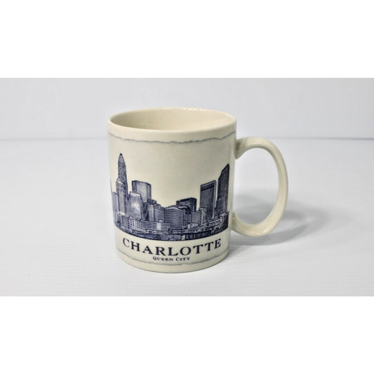 Starbucks Coffee Cup Architecture Series Mug Charlotte NC 2007 Queen City 18 oz