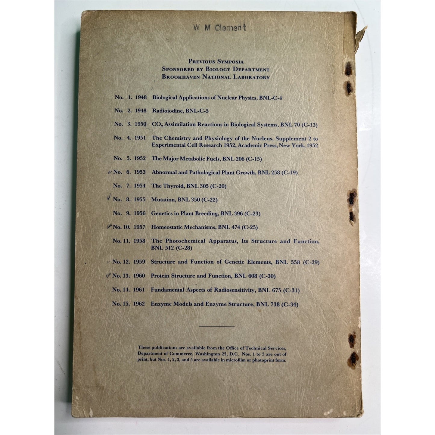 1963 Symposium In Biology Number 16 Meristems And Differentiation PB