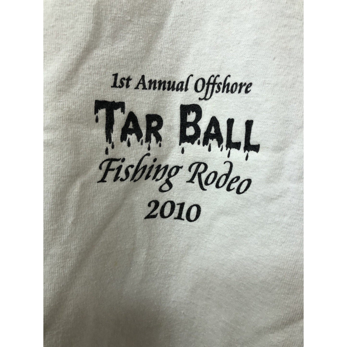 2010 Offshore Tar Ball Fishing Rodeo TSHIRT Size L BP British Petroleum FL AL MS