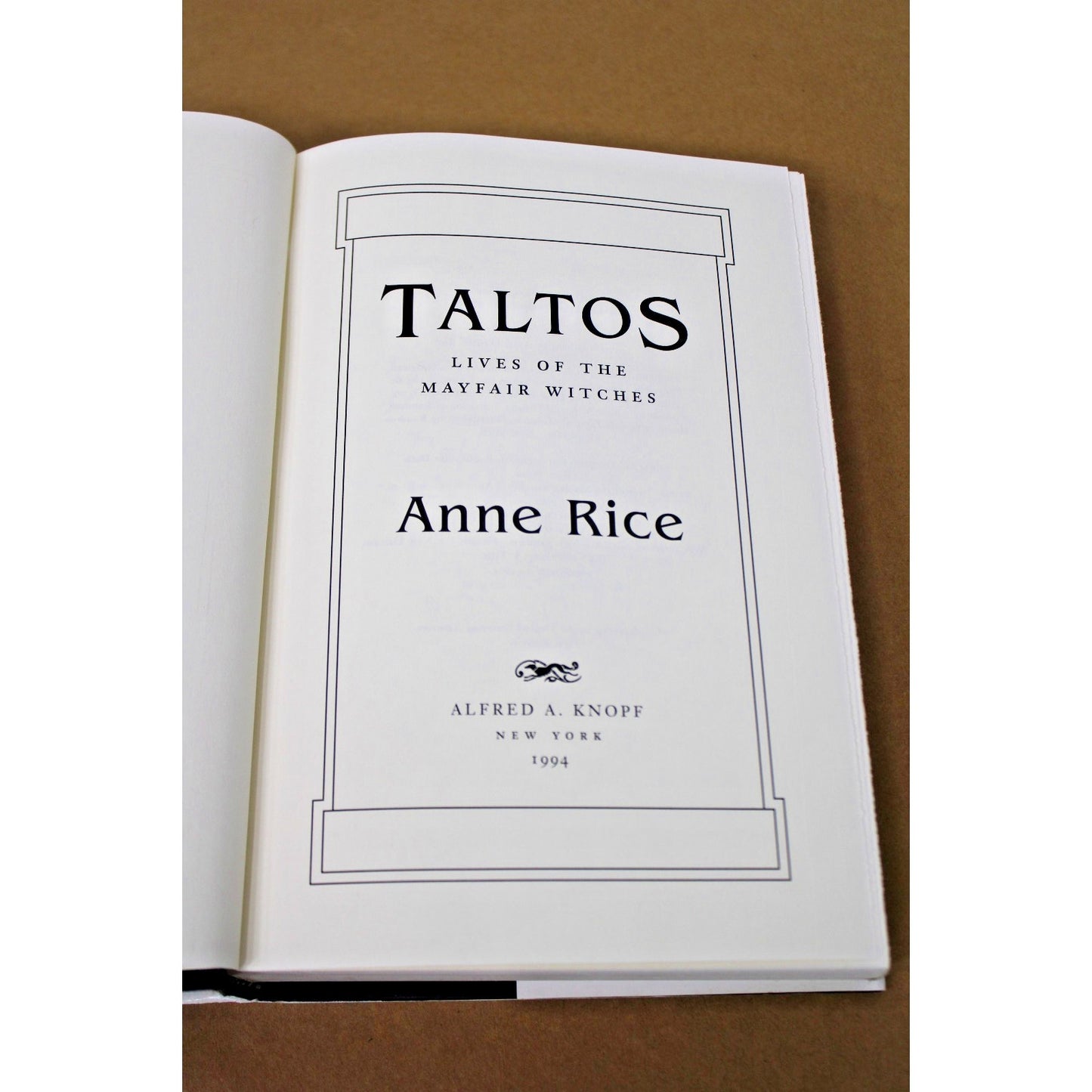 Taltos: Lives of the Mayfair Witches- Anne Rice, 1994 HC/DJ, 1st EDITION- FINE