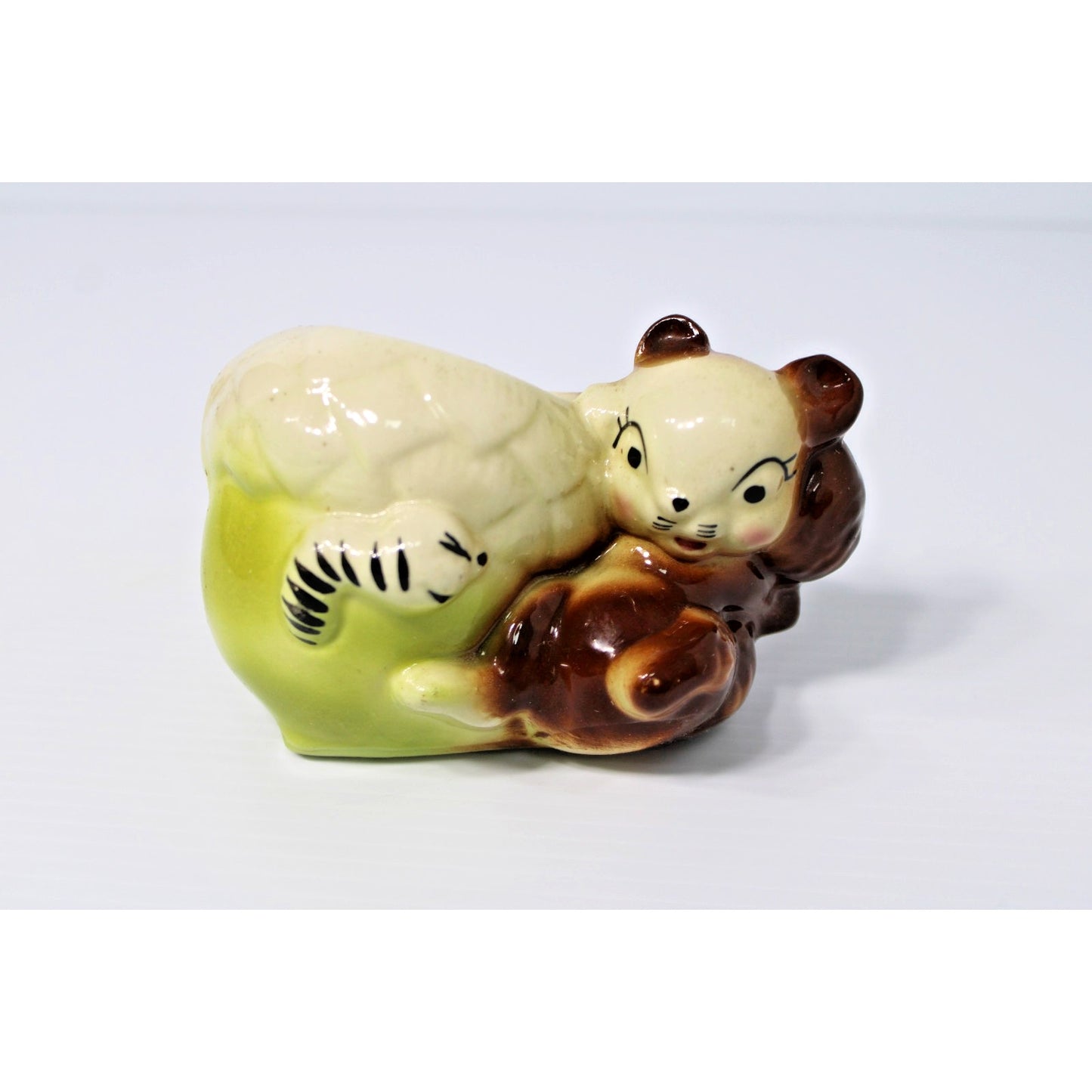 Kitschy 1950s Squirrel Planter w/ Acorn & Worm, Figural Forest Friends- Fun!