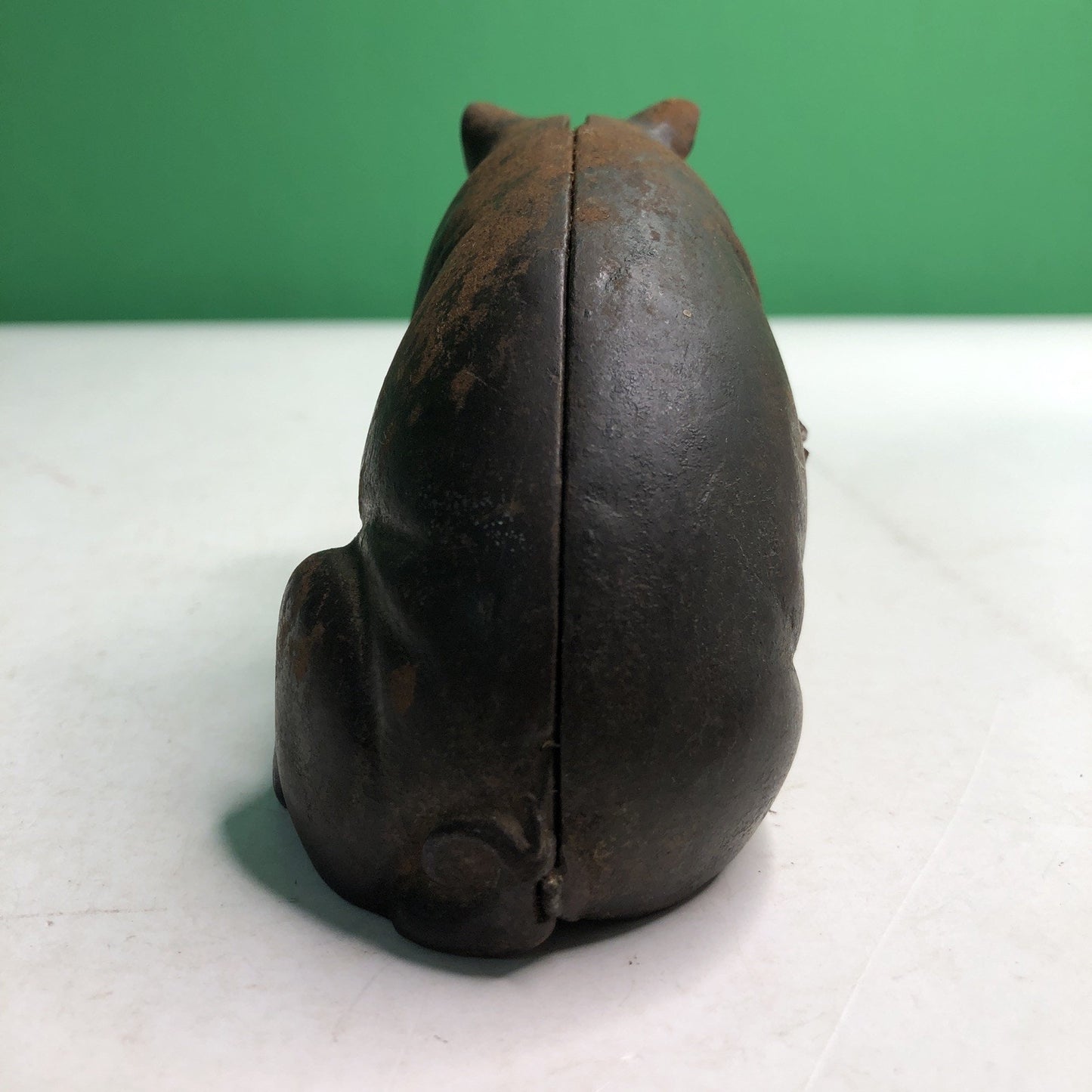 Cast Iron Figural Still Coin Hog Sitting Pig Piggy Bank A.C Williams Antique Vtg