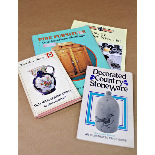 Lot of 4 Antiques Identification and Pricing Guides, Stoneware, China, Furniture