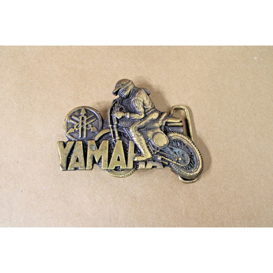 Vintage Brass Yamaha Motorcycle Dirt Bike Motocross 1980s Belt Buckle