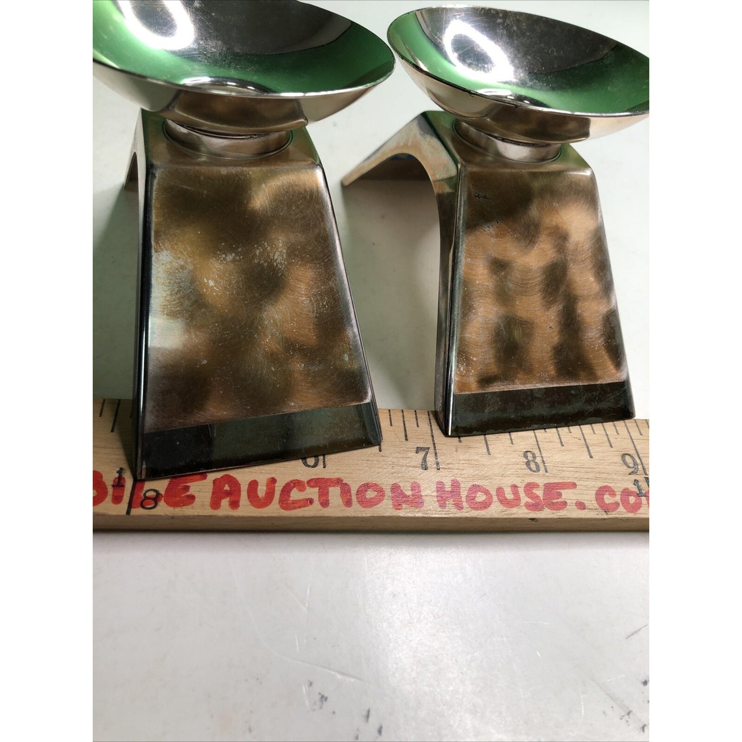 WMF IKORA (Set of 2) Germany Silverplate Candle Holders #4847 Preowned