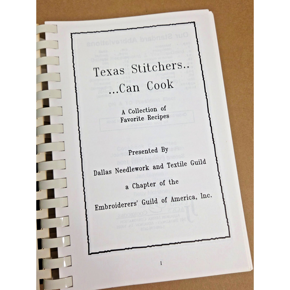 Vintage 1996 Texas Stitchers are Great Cooks Dallas Needlework Guild Cookbook