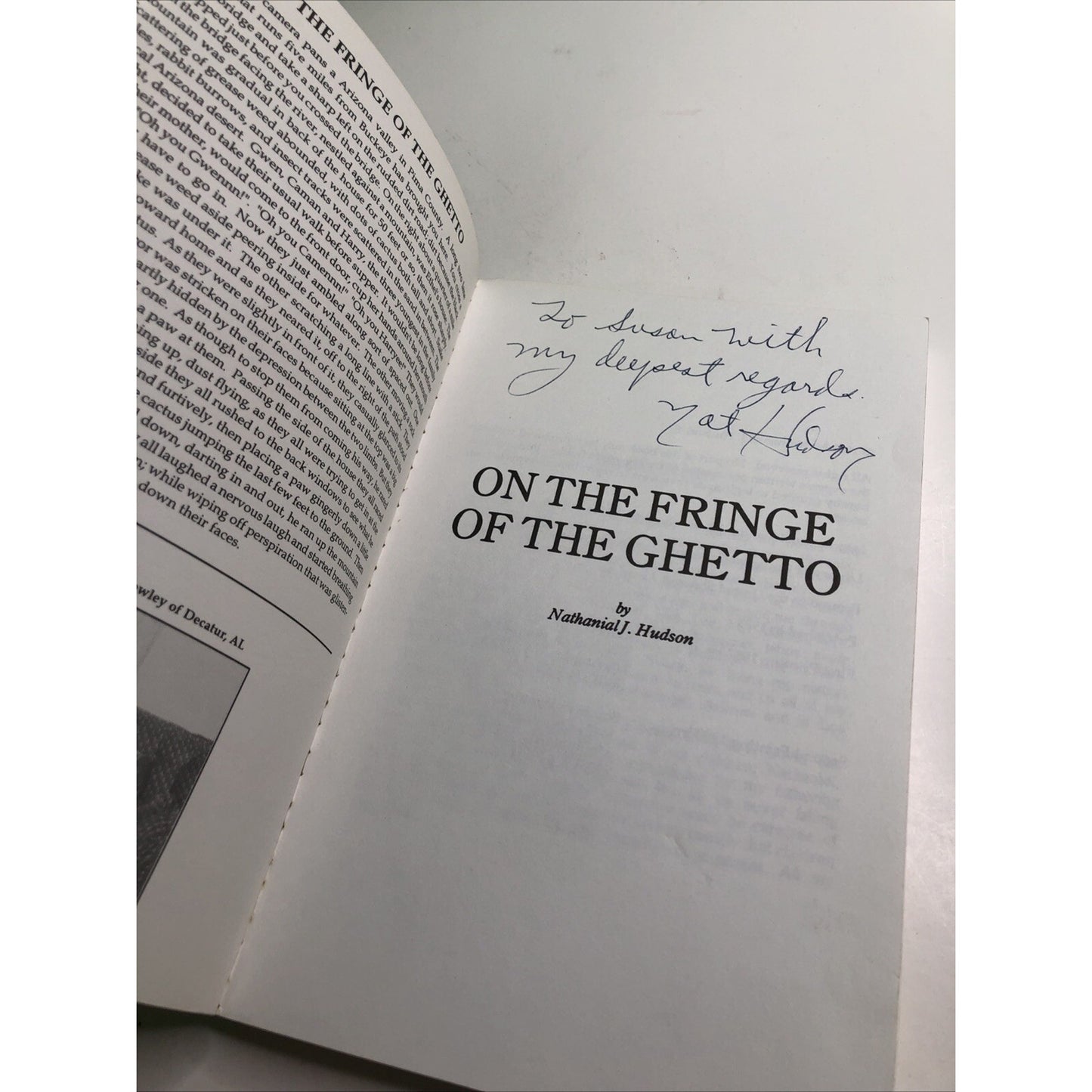 On The Fringe Of The Ghetto by Nat Hudson Sr. Signed By Author PB 1990 2nd Print