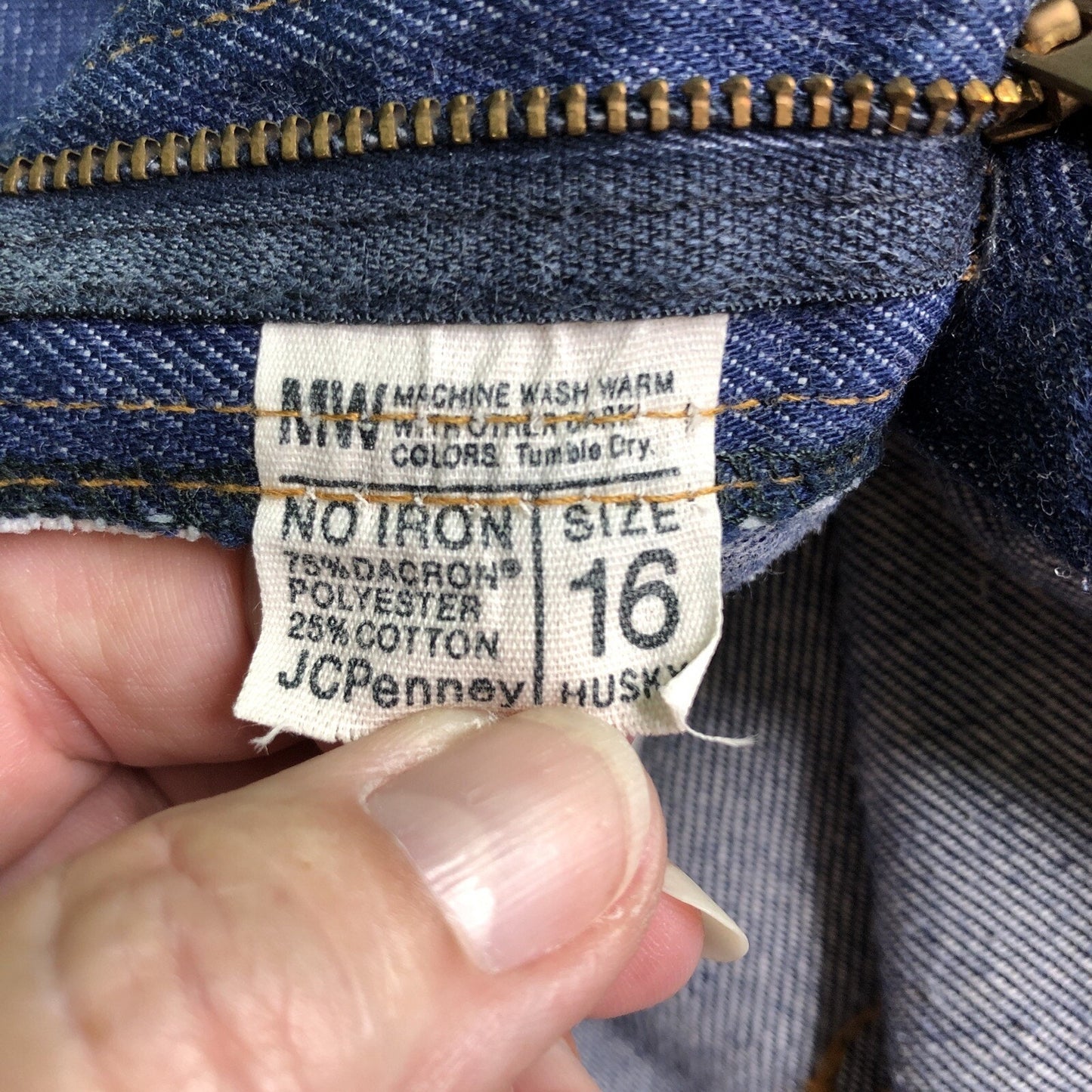 Vintage JC Penney Denim Jeans Size 16 Husky Boot Cut 30x34 Pants 25 Inch Inseam