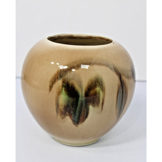 Vintage Mid-Century Francis Joseph Von Tury Ball Vase, Listed Artist- Damaged