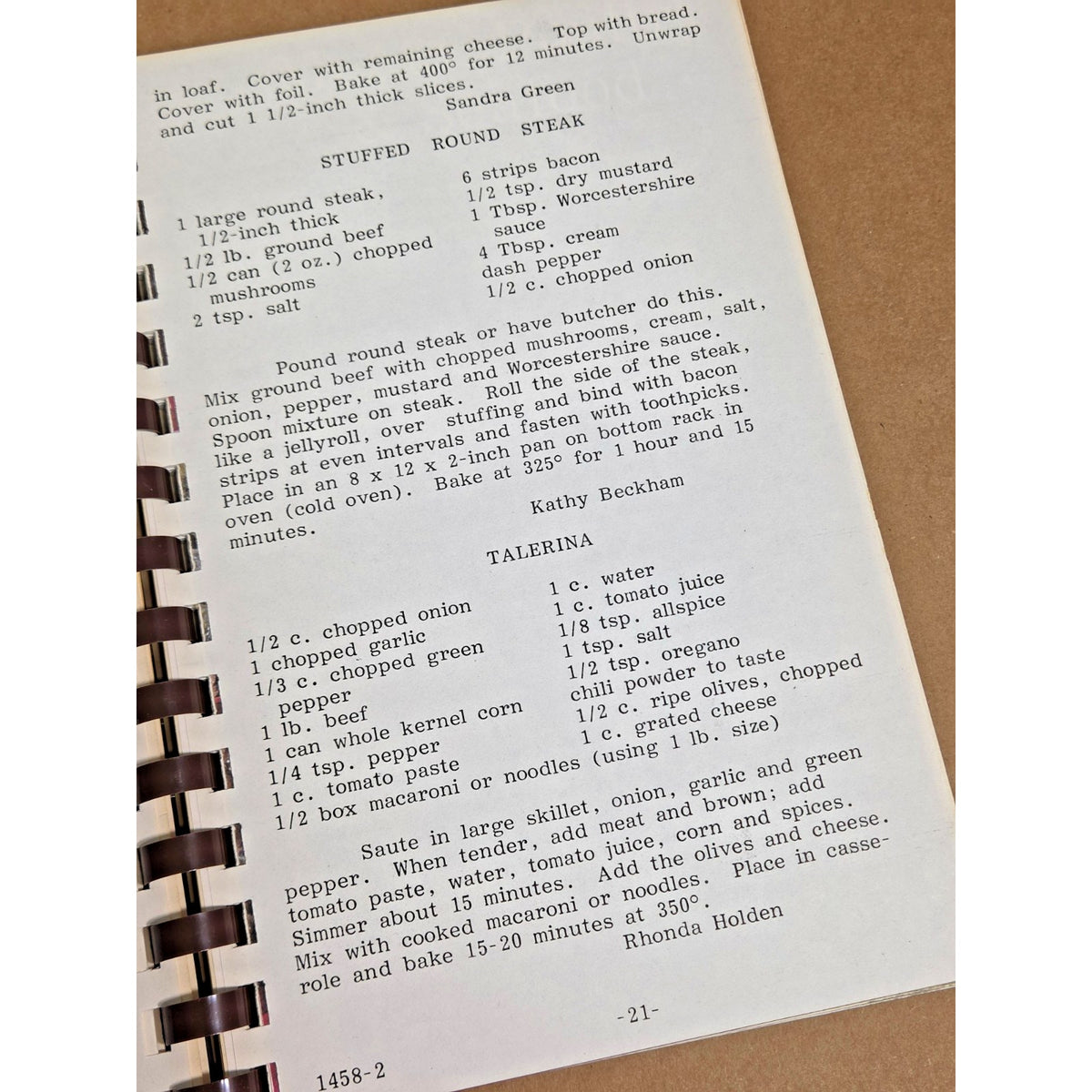 Vintage Beta Sigma Phi "Cherished Recipes" Community Cookbook - Spiral Bound