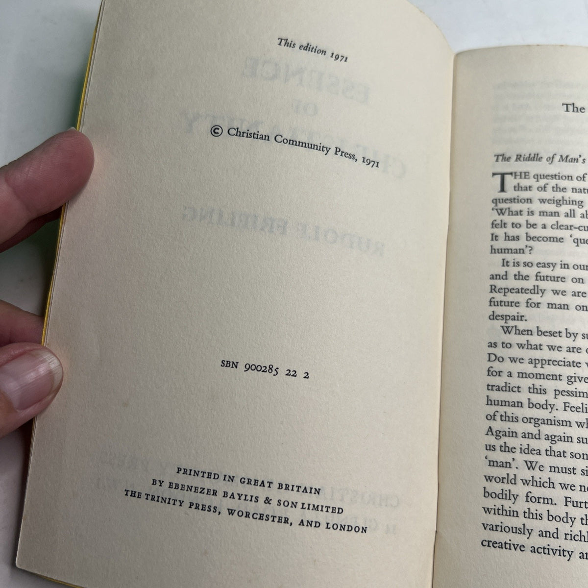 1971 Booklet The Essence Of Christianity By Dr. Rudolf Frieling