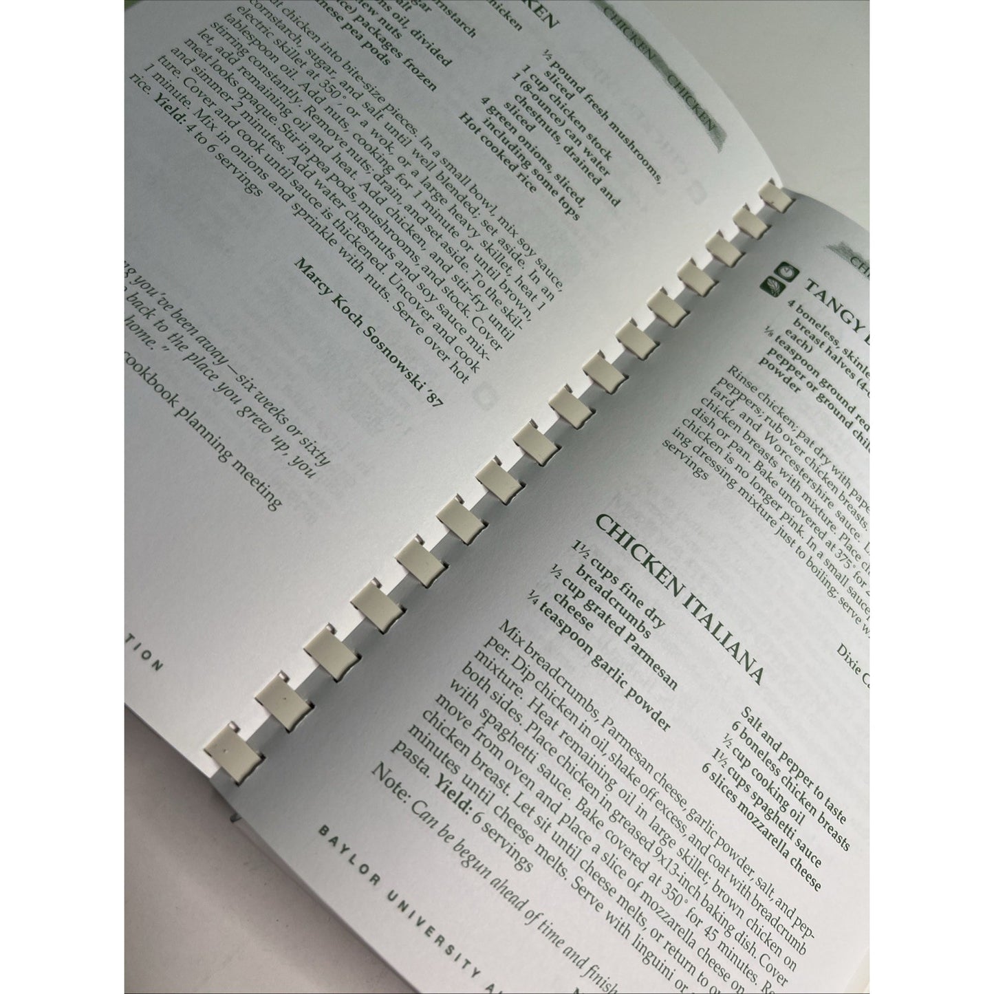 Baylor University Alumni Association Homecoming Cookbook Waco TX 1996