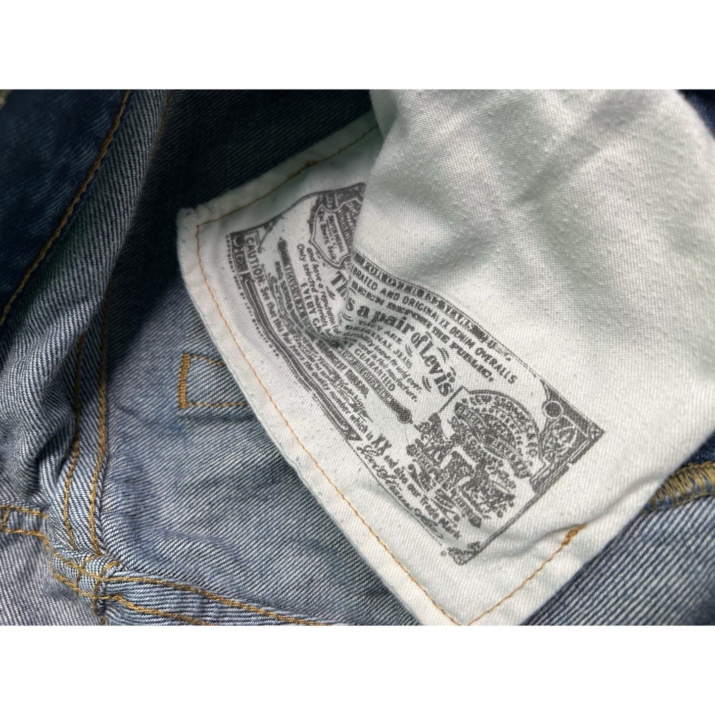 Levis Original 501 Button Fly Straight Leg Blue Denim Jeans Mens 36x34