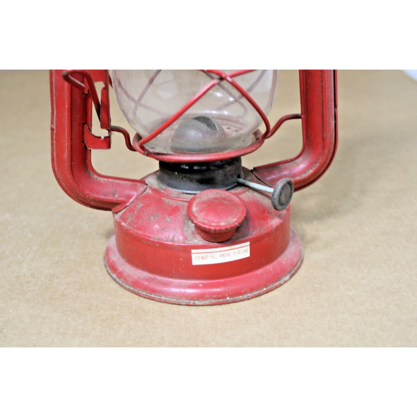 Vintage Pair of Red Kerosene Lanterns, Oil Lamps, 1 Swallow Brand, 10.5" H
