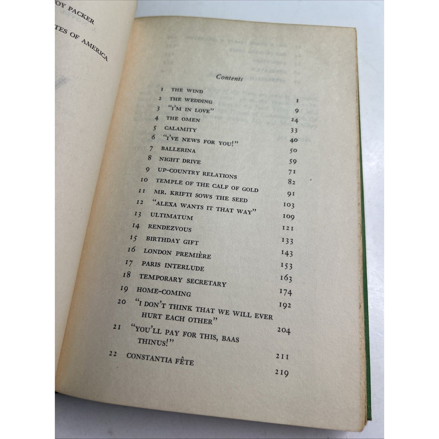 Valley Of The Vines 1955 HC by Joy Packer Vintage Romance Novel in Africa