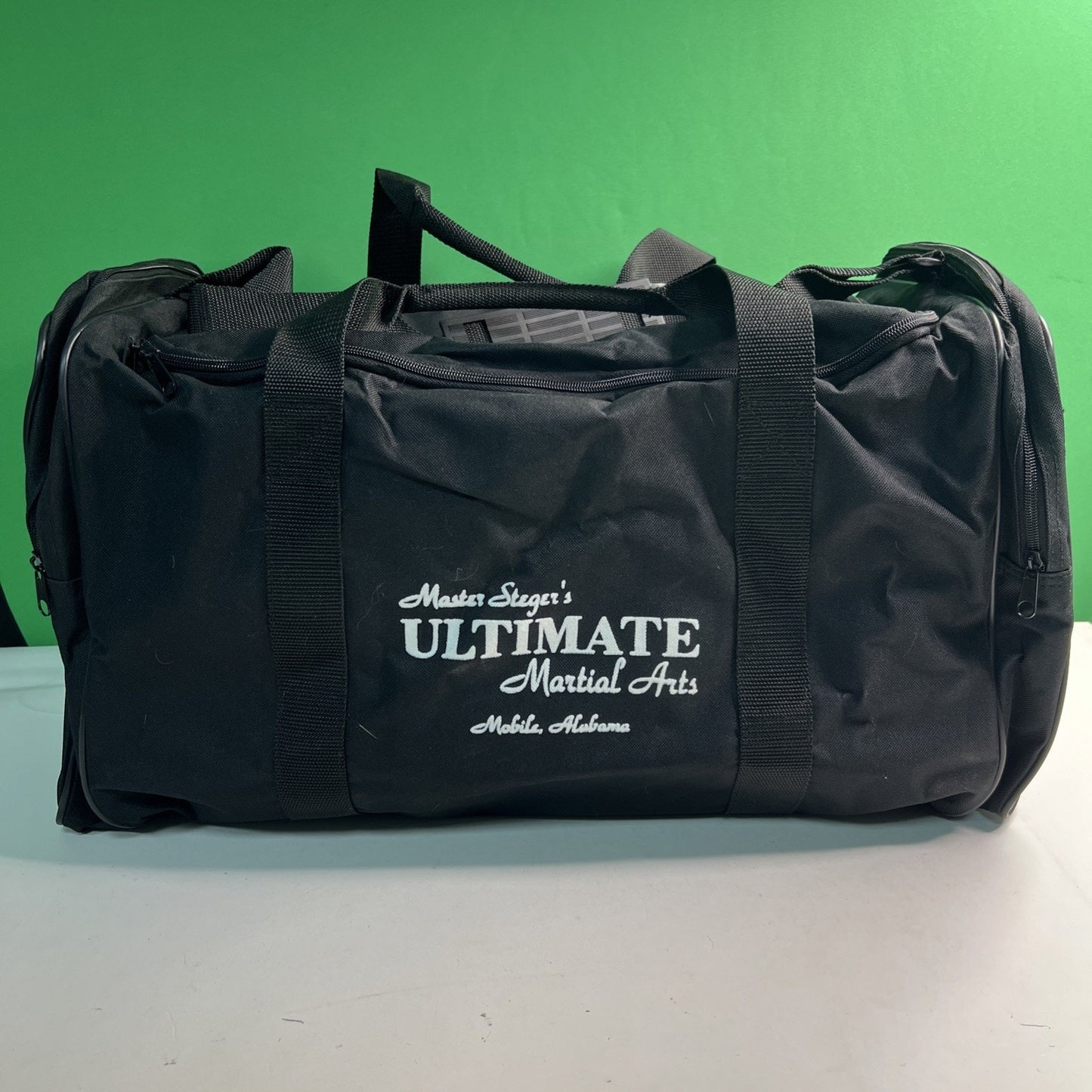 Vintage Gym Duffel Bag 23”x12”x12” Master Steger’s Martial Arts Mobile Alabama