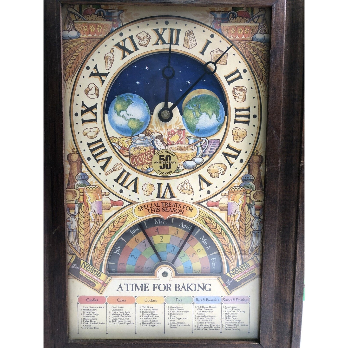 1979 Nestle 50th Anniversary A Time for Baking CLOCK Toll House Cookies WORKS!