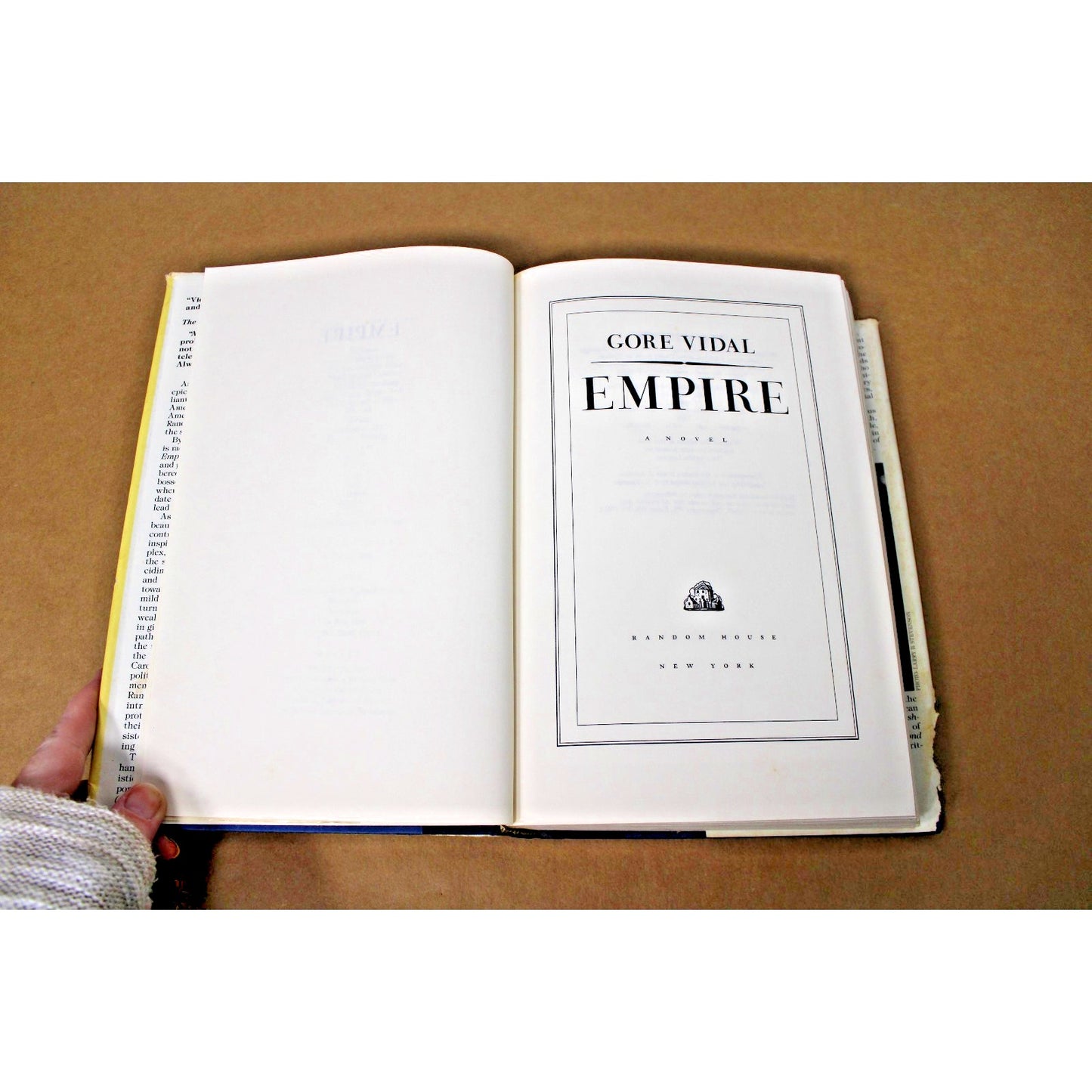 Empire A Novel By Gore Vidal VTG Hardcover Book Random House 1st Edition 1987