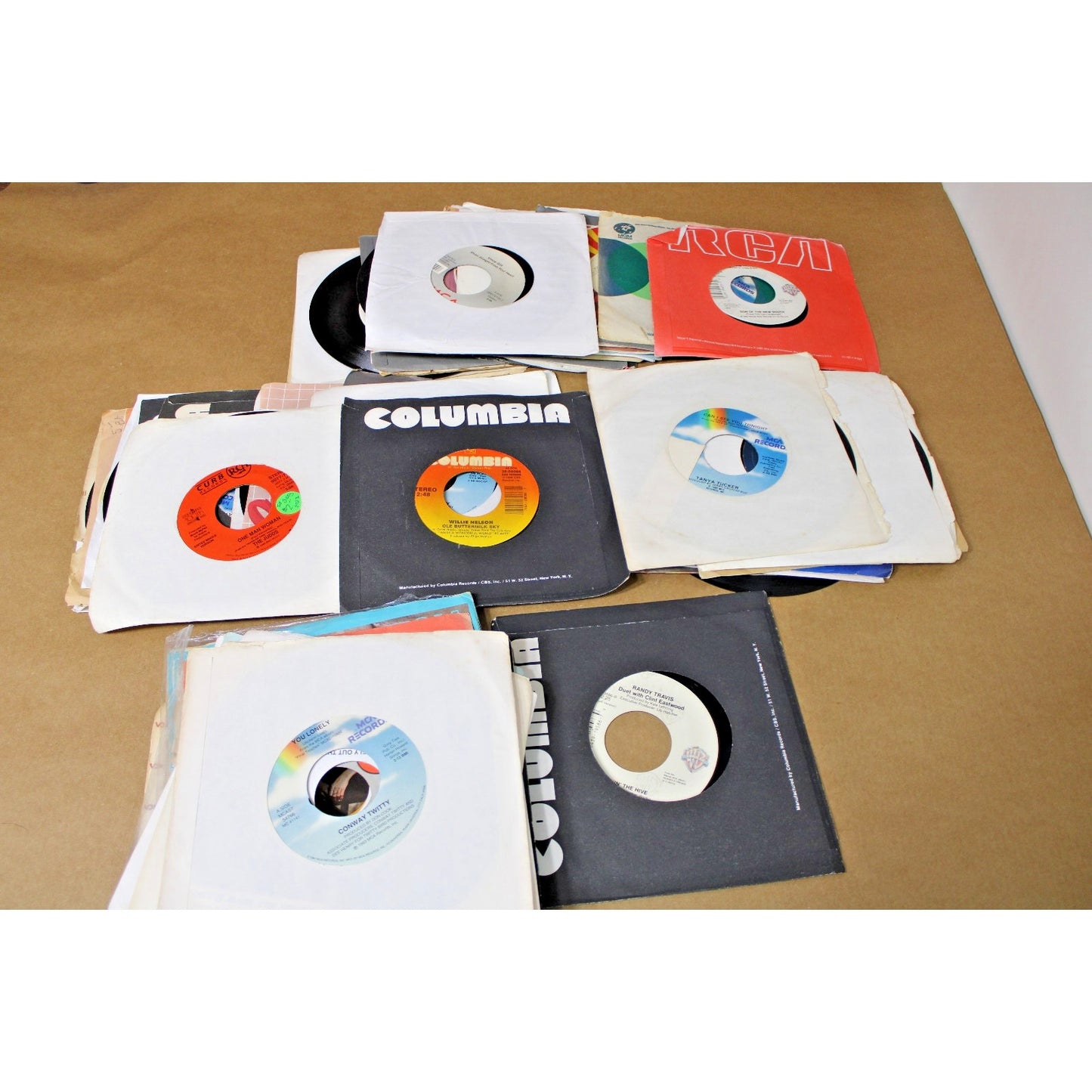 58 VTG Country 45s Record Lot of 58, Willie Nelson, Patsy Cline, George Jones