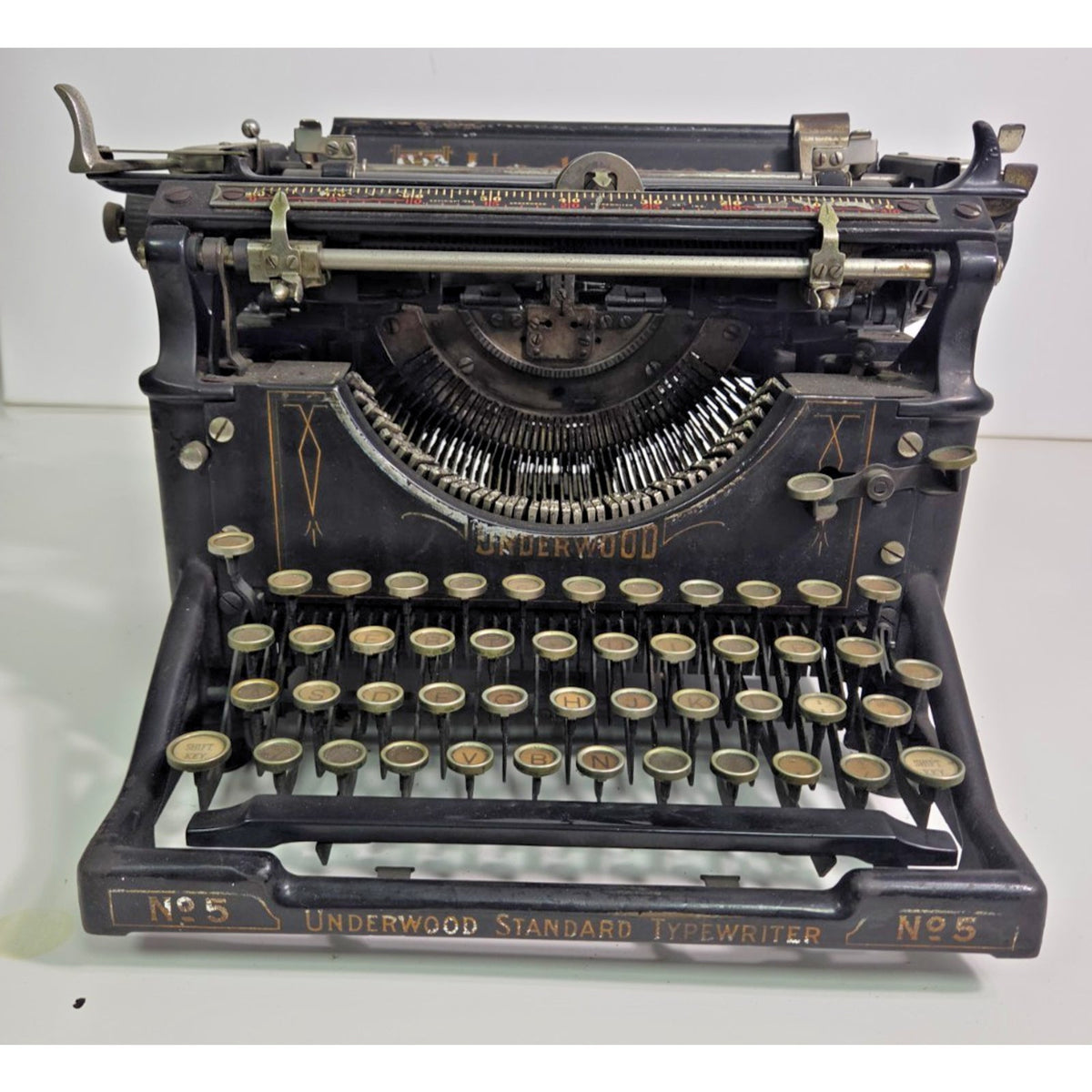 1918 Antique Underwood No. 5 Typewriter - WWI Era - Smooth Action - SN 1102288